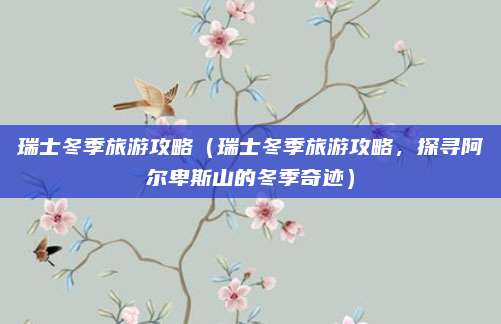 瑞士冬季旅游攻略（瑞士冬季旅游攻略，探寻阿尔卑斯山的冬季奇迹）