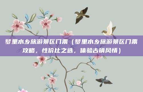 梦里水乡旅游景区门票（梦里水乡旅游景区门票攻略，性价比之选，体验古镇风情）