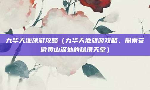 九华天池旅游攻略(九华天池旅游攻略,探索安徽黄山深处的秘境天堂)