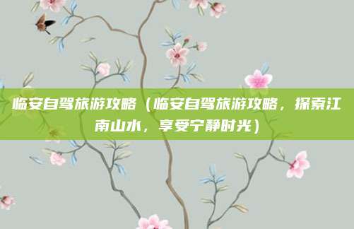 临安自驾旅游攻略(临安自驾旅游攻略,探索江南山水,享受宁静时光)