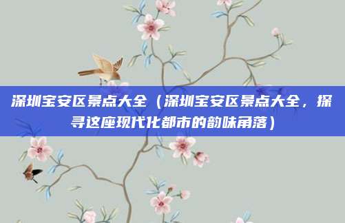 深圳宝安区景点大全(深圳宝安区景点大全,探寻这座现代化都市的韵味角落)