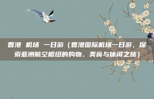 香港 机场 一日游(香港国际机场一日游,探索亚洲航空枢纽的购物、美食与休闲之旅)
