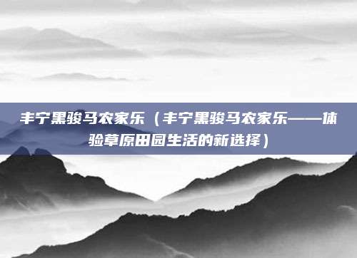 丰宁黑骏马农家乐(丰宁黑骏马农家乐——体验草原田园生活的新选择)