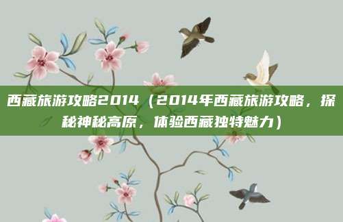 西藏旅游攻略2014（2014年西藏旅游攻略，探秘神秘高原，体验西藏独特魅力）