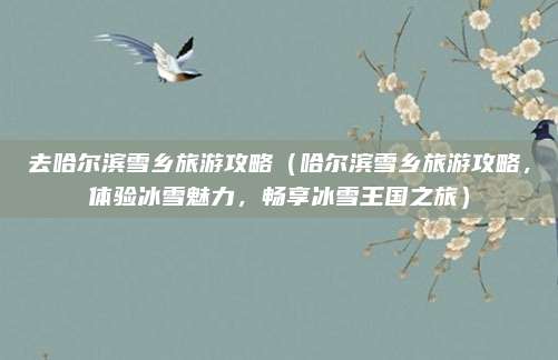 去哈尔滨雪乡旅游攻略(哈尔滨雪乡旅游攻略,体验冰雪魅力,畅享冰雪王国之旅)