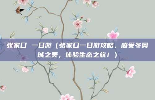 张家口 一日游(张家口一日游攻略,感受冬奥城之美,体验生态之旅!)