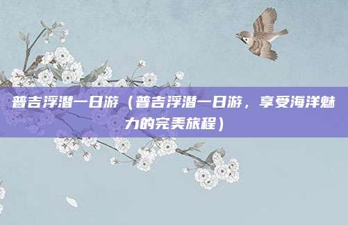 普吉浮潜一日游(普吉浮潜一日游,享受海洋魅力的完美旅程)