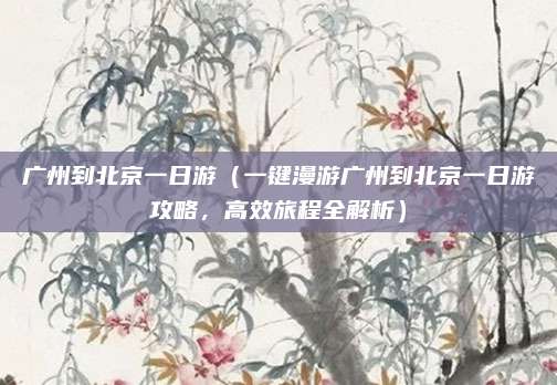 广州到北京一日游(一键漫游广州到北京一日游攻略,高效旅程全解析)