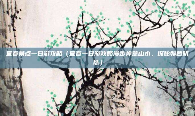 宜春景点一日游攻略(宜春一日游攻略漫步禅意山水,探秘赣西明珠)