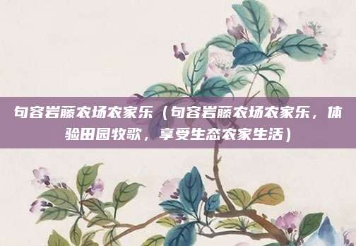 句容岩藤农场农家乐（句容岩藤农场农家乐，体验田园牧歌，享受生态农家生活）