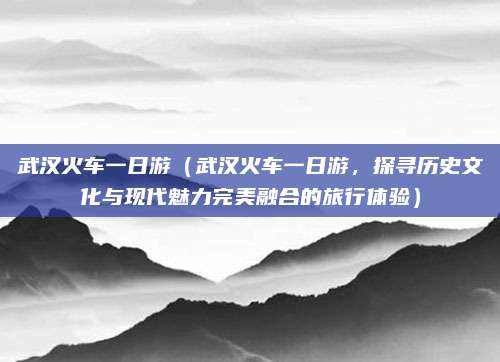 武汉火车一日游(武汉火车一日游,探寻历史文化与现代魅力完美融合的旅行体验)