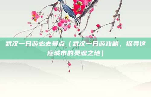 武汉一日游必去景点(武汉一日游攻略,探寻这座城市的灵魂之地)