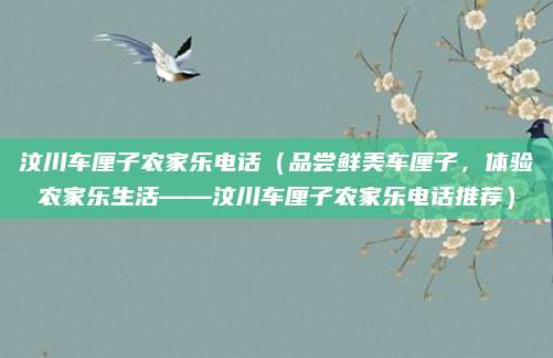 汶川车厘子农家乐电话(品尝鲜美车厘子,体验农家乐生活——汶川车厘子农家乐电话推荐)