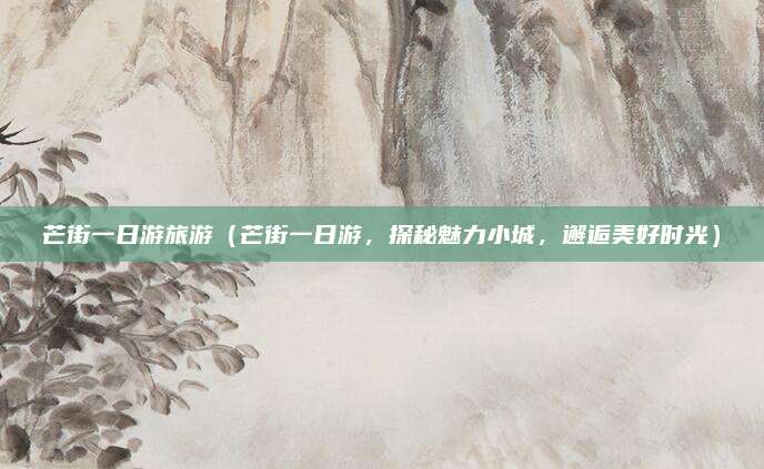 芒街一日游旅游(芒街一日游,探秘魅力小城,邂逅美好时光)