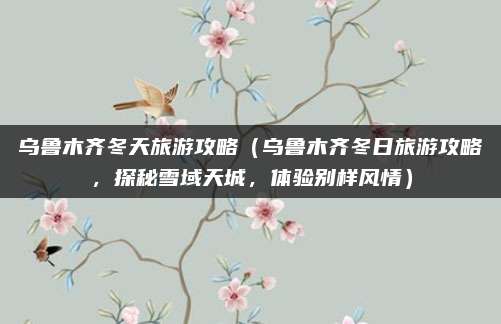 乌鲁木齐冬天旅游攻略(乌鲁木齐冬日旅游攻略,探秘雪域天城,体验别样风情)