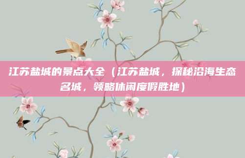 江苏盐城的景点大全（江苏盐城，探秘沿海生态名城，领略休闲度假胜地）