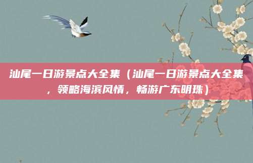 汕尾一日游景点大全集（汕尾一日游景点大全集，领略海滨风情，畅游广东明珠）
