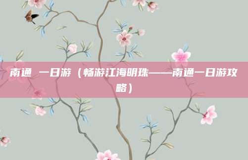 南通 一日游(畅游江海明珠——南通一日游攻略)
