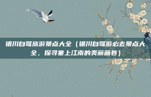 银川自驾旅游景点大全(银川自驾游必去景点大全,探寻塞上江南的美丽画卷)