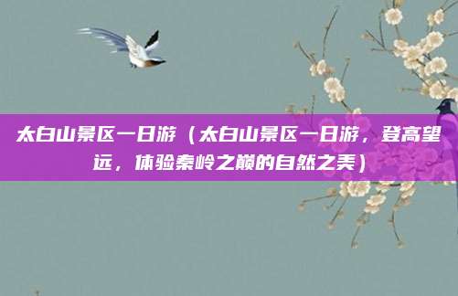 太白山景区一日游(太白山景区一日游,登高望远,体验秦岭之巅的自然之美)