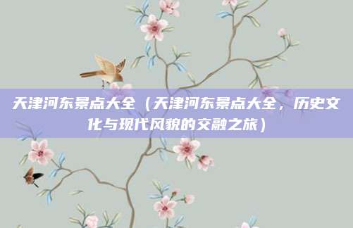 天津河东景点大全（天津河东景点大全，历史文化与现代风貌的交融之旅）