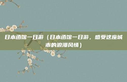 日本函馆一日游(日本函馆一日游,感受这座城市的浪漫风情)