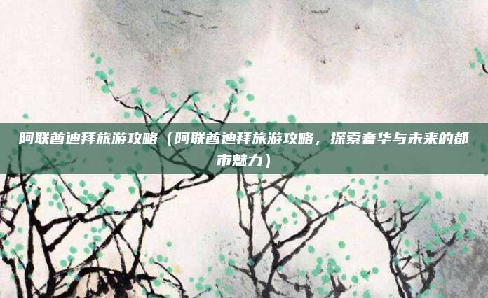 阿联酋迪拜旅游攻略(阿联酋迪拜旅游攻略,探索奢华与未来的都市魅力)