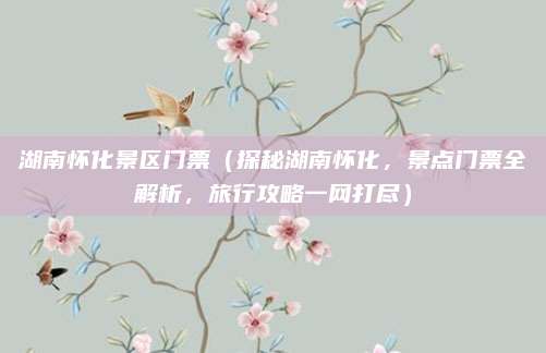 湖南怀化景区门票(探秘湖南怀化,景点门票全解析,旅行攻略一网打尽)