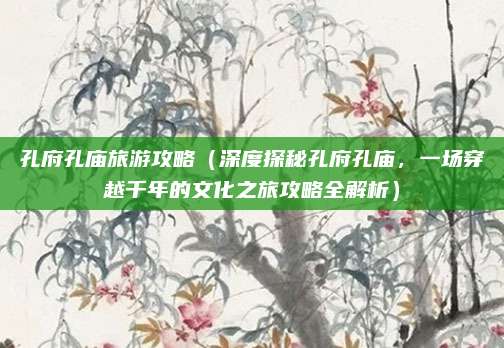 孔府孔庙旅游攻略(深度探秘孔府孔庙,一场穿越千年的文化之旅攻略全解析)