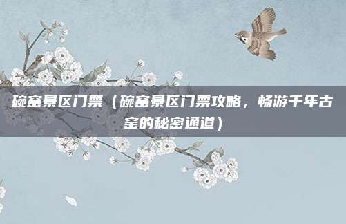 碗窑景区门票(碗窑景区门票攻略,畅游千年古窑的秘密通道)