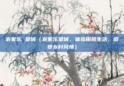 农家乐 望城(农家乐望城,体验田园生活,感受乡村风情)