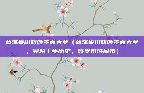 菏泽梁山旅游景点大全(菏泽梁山旅游景点大全,穿越千年历史,感受水浒风情)