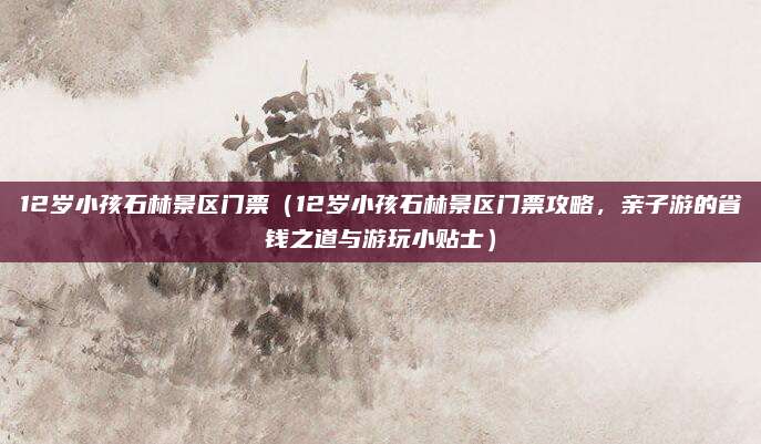 12岁小孩石林景区门票(12岁小孩石林景区门票攻略,亲子游的省钱之道与游玩小贴士)