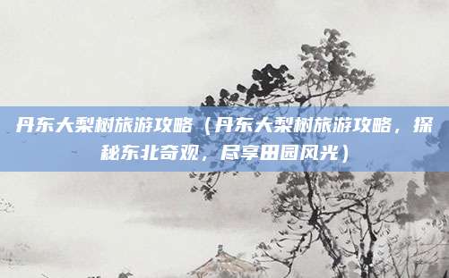 丹东大梨树旅游攻略（丹东大梨树旅游攻略，探秘东北奇观，尽享田园风光）