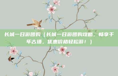 长城一日游团购(长城一日游团购攻略,畅享千年古墙,优惠价格轻松游!)
