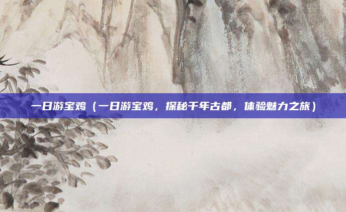 一日游宝鸡（一日游宝鸡，探秘千年古都，体验魅力之旅）