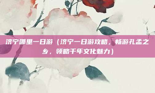 济宁哪里一日游（济宁一日游攻略，畅游孔孟之乡，领略千年文化魅力）