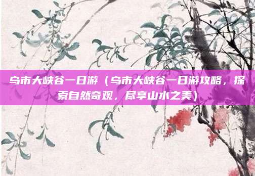 乌市大峡谷一日游（乌市大峡谷一日游攻略，探索自然奇观，尽享山水之美）