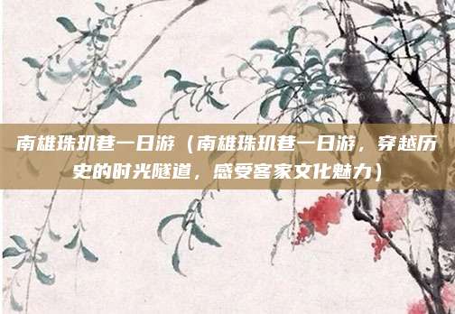 南雄珠玑巷一日游（南雄珠玑巷一日游，穿越历史的时光隧道，感受客家文化魅力）