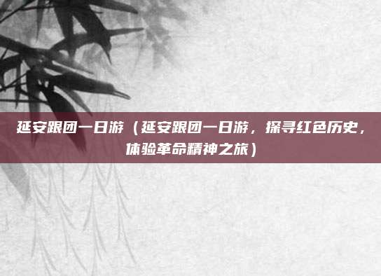 延安跟团一日游（延安跟团一日游，探寻红色历史，体验革命精神之旅）