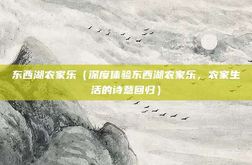东西湖农家乐(深度体验东西湖农家乐,农家生活的诗意回归)