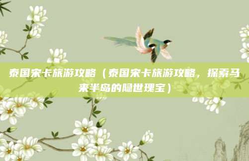 泰国宋卡旅游攻略(泰国宋卡旅游攻略,探索马来半岛的隐世瑰宝)
