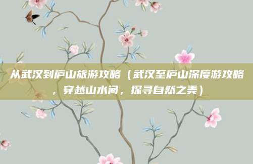 从武汉到庐山旅游攻略(武汉至庐山深度游攻略,穿越山水间,探寻自然之美)