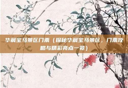 华晨宝马景区门票(探秘华晨宝马景区,门票攻略与精彩亮点一览)