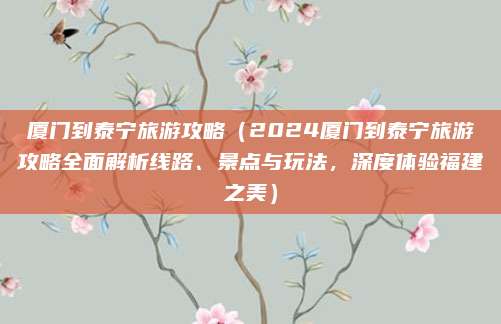 厦门到泰宁旅游攻略（2024厦门到泰宁旅游攻略全面解析线路、景点与玩法，深度体验福建之美）