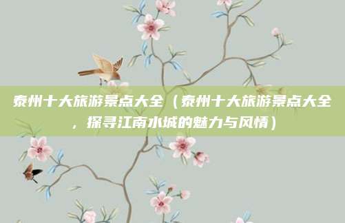 泰州十大旅游景点大全(泰州十大旅游景点大全,探寻江南水城的魅力与风情)