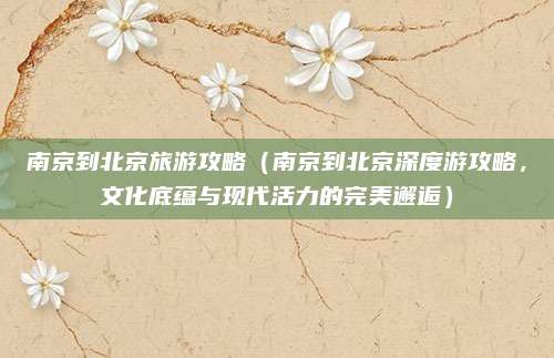 南京到北京旅游攻略（南京到北京深度游攻略，文化底蕴与现代活力的完美邂逅）
