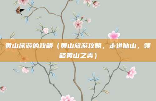 黄山旅游的攻略(黄山旅游攻略,走进仙山,领略黄山之美)