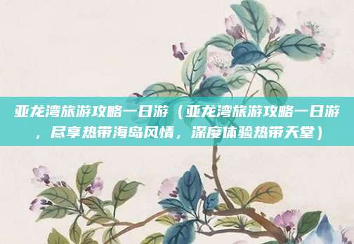 亚龙湾旅游攻略一日游(亚龙湾旅游攻略一日游,尽享热带海岛风情,深度体验热带天堂)