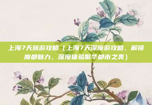 上海7天旅游攻略（上海7天深度游攻略，解锁魔都魅力，深度体验繁华都市之美）